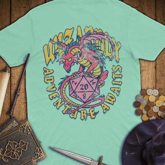 T-Shirt Wizardly: Adventure Awaits Dragon D20 Premium
