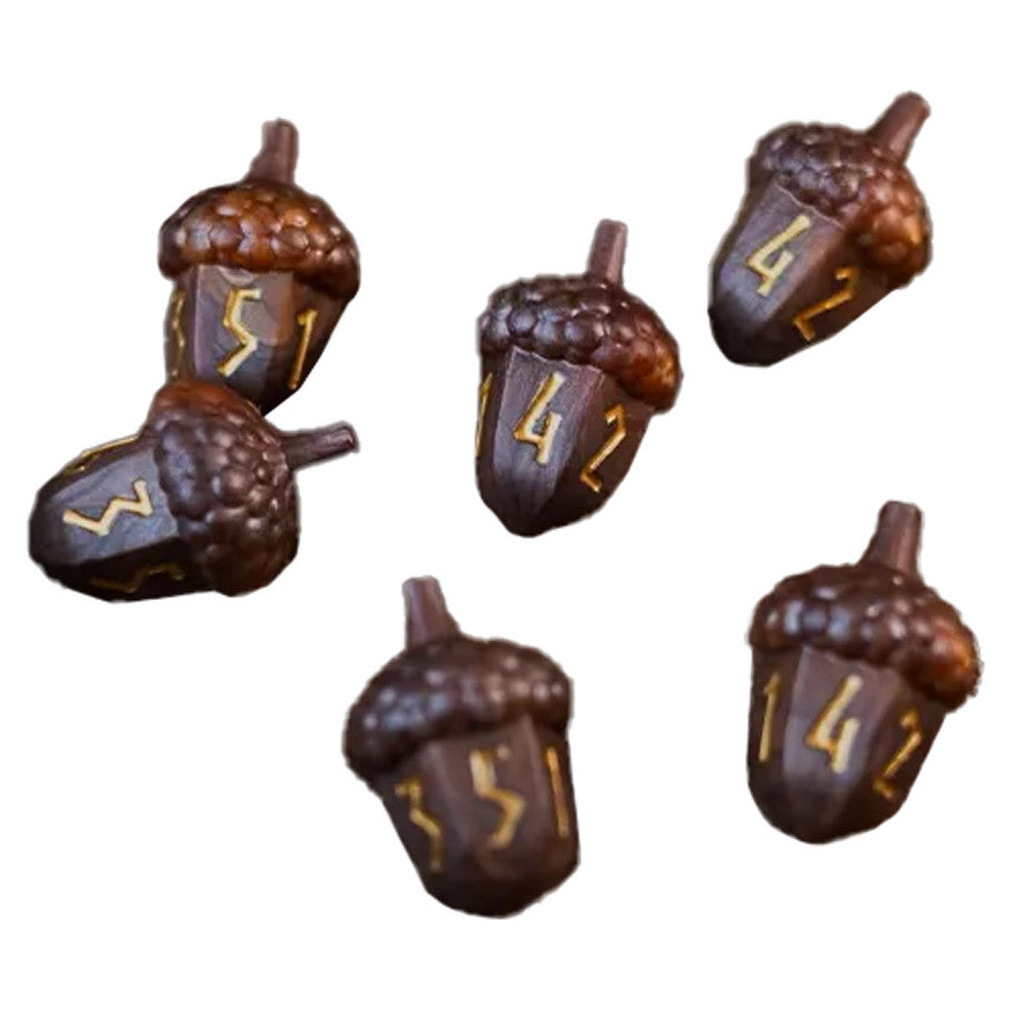 Dice Fanroll: 6d6 Acorn Shaped Resin Legend in the Mist