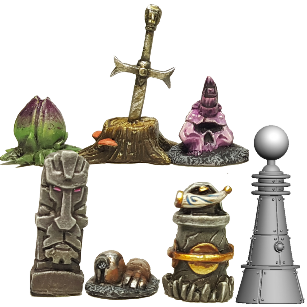 Mini Crooked Sci-Fi: Luna City Objective Tokens (7)