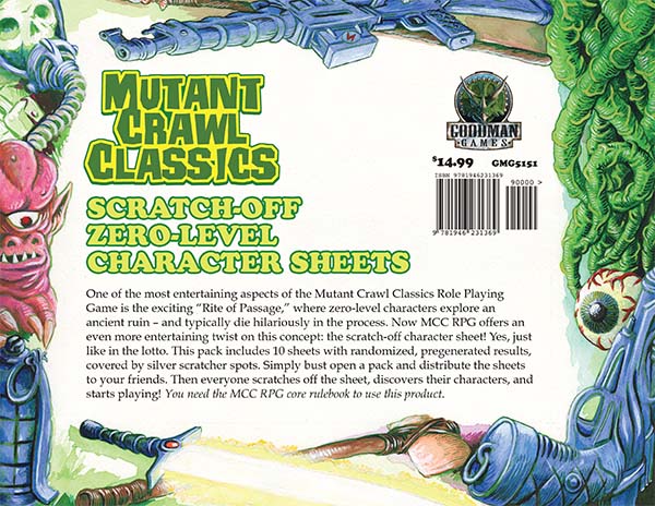 Mutant Crawl Classics: 0-Level Scratch Character Sheets
