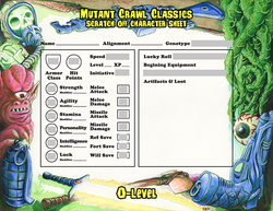 Mutant Crawl Classics: 0-Level Scratch Character Sheets