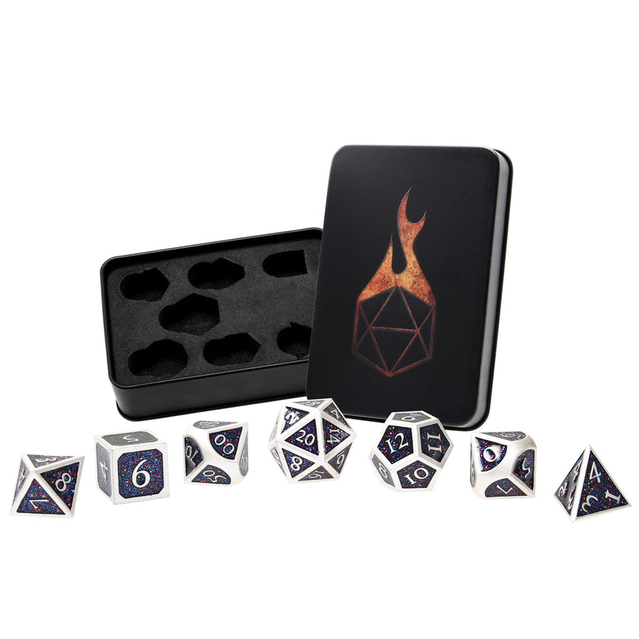 Dice Forged: Poly 7 set Metal & Mica