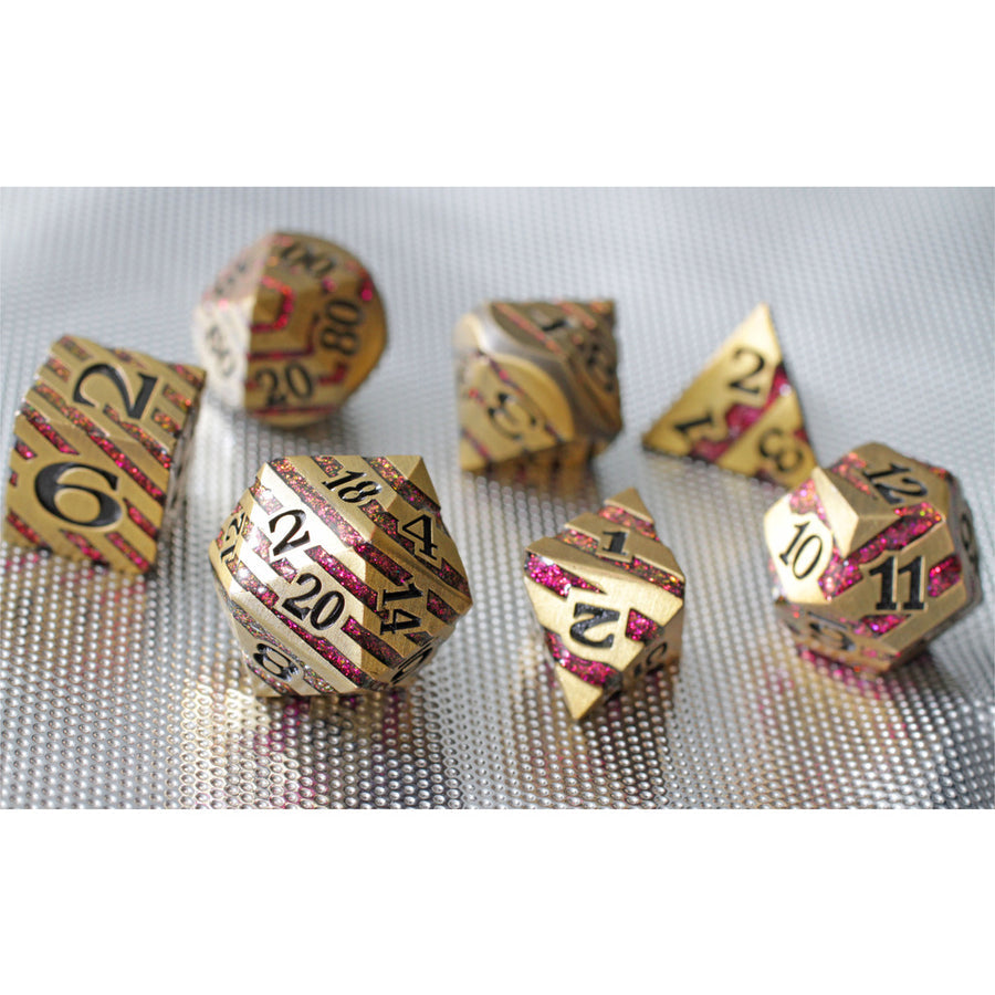 Dice Forged: Poly 7 set Metal Banded