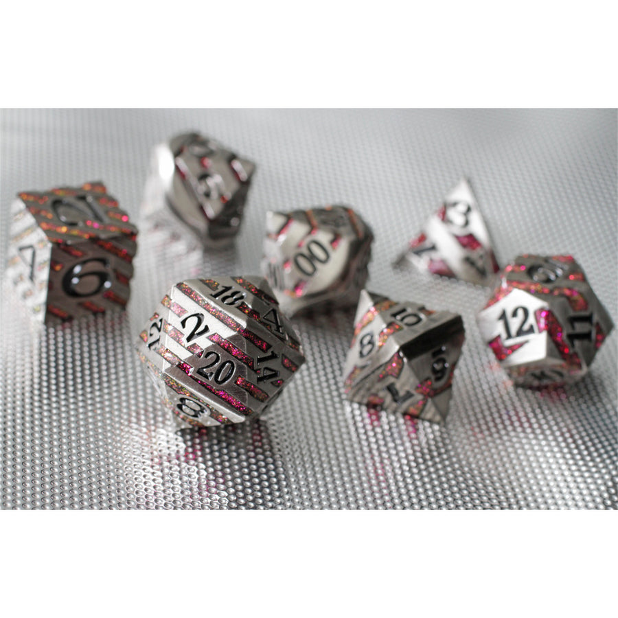 Dice Forged: Poly 7 set Metal Banded