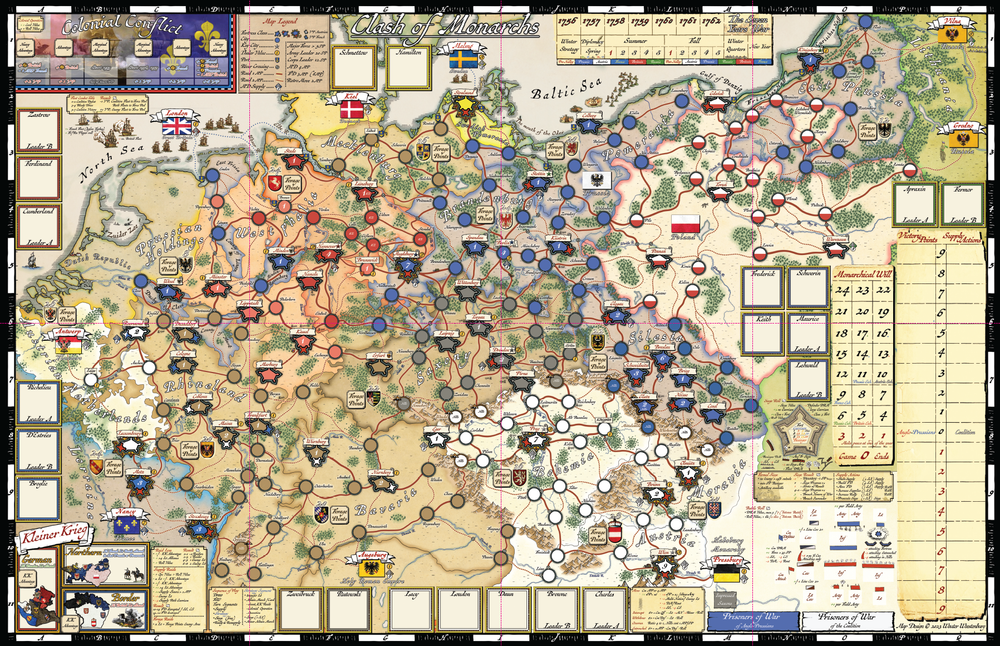 Clash of Sovereigns 2-sided Mounted Map
