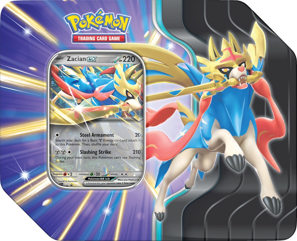 Pokemon: Slashing Legends Tin Case (Zacian ex or Koraidon ex) (6 Tins)