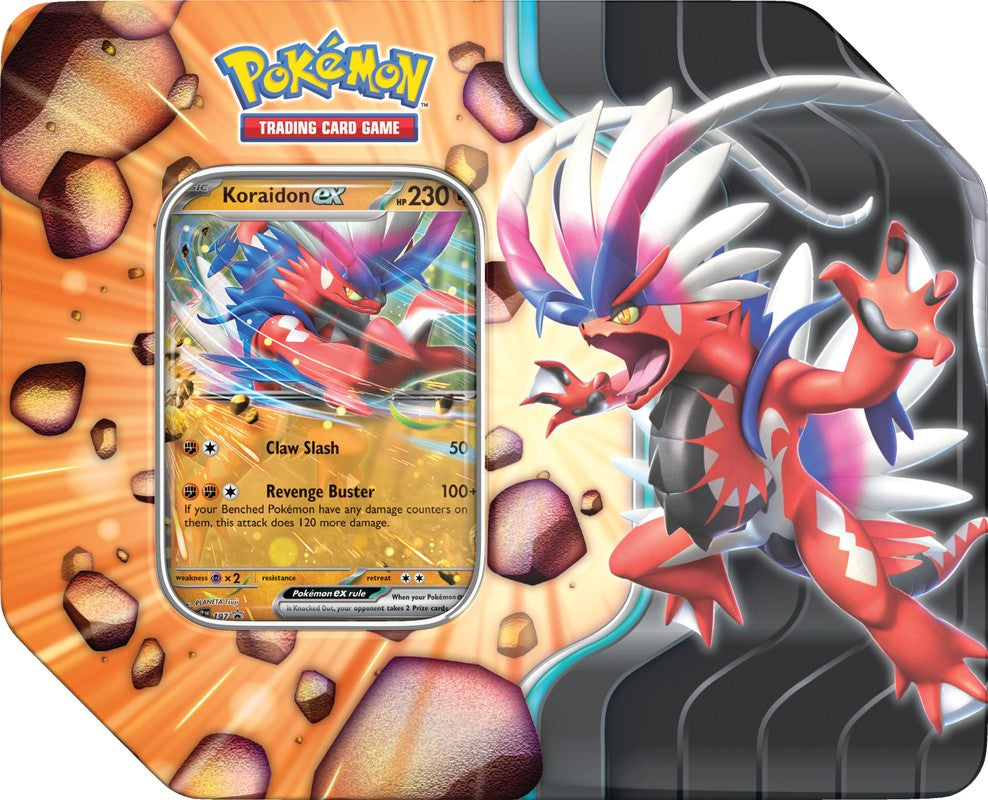 Pokemon: Slashing Legends Tin Case (Zacian ex or Koraidon ex) (6 Tins)