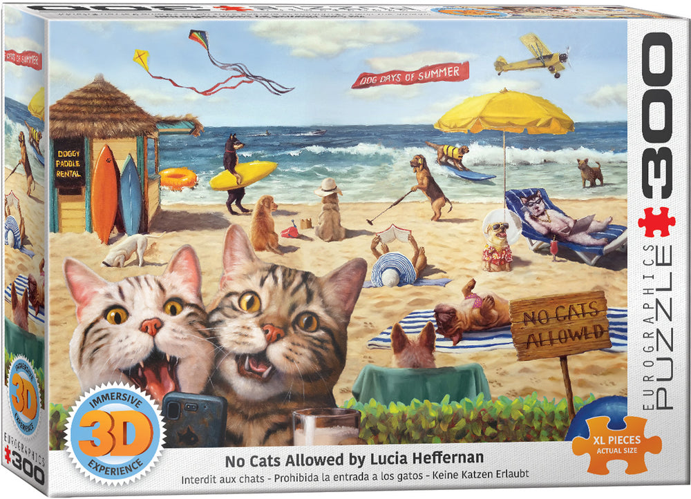 Puzzle Eurographics:  300 piece 3D lenticular No Cats Allowed