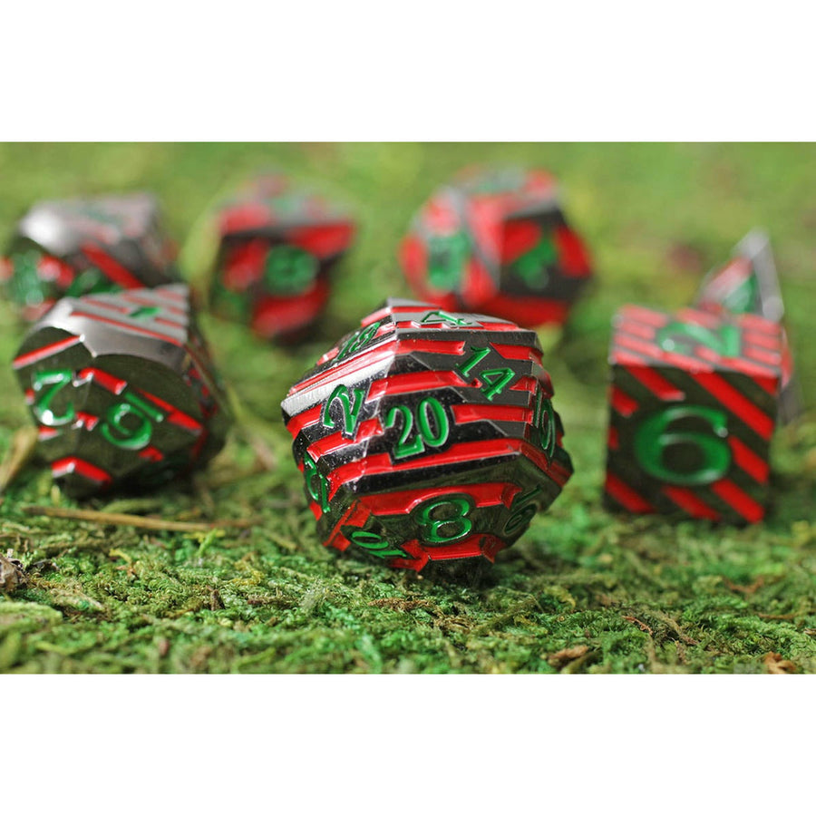 Dice Forged: Poly 7 set Metal Banded