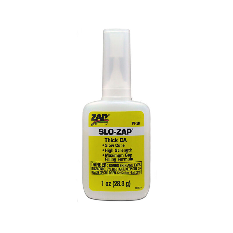 Glue Zap-a-Gap: Slow-Zap 1oz Thick Viscosity (Yellow Label)