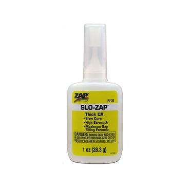 Glue Zap-a-Gap: Slow-Zap 1oz Thick Viscosity (Yellow Label)