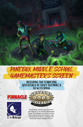 Savage Worlds: Pinebox Middle School - GM Screen & Adventure