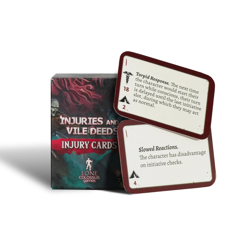 D&D 5E: Injuries & Vile Deeds: PC Injury Reference Cards