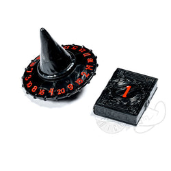Dice Polyhero Wizard: d20 Wizard Hat and d2 Spellbook