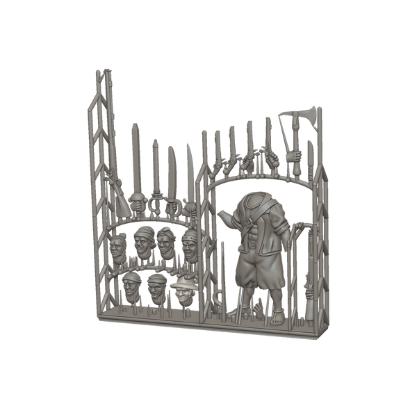 Port Royal Minis Game: Sprue Customizable Maroon Character
