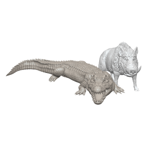 Port Royal Minis Game: Mini Crocodile & Wild Boar
