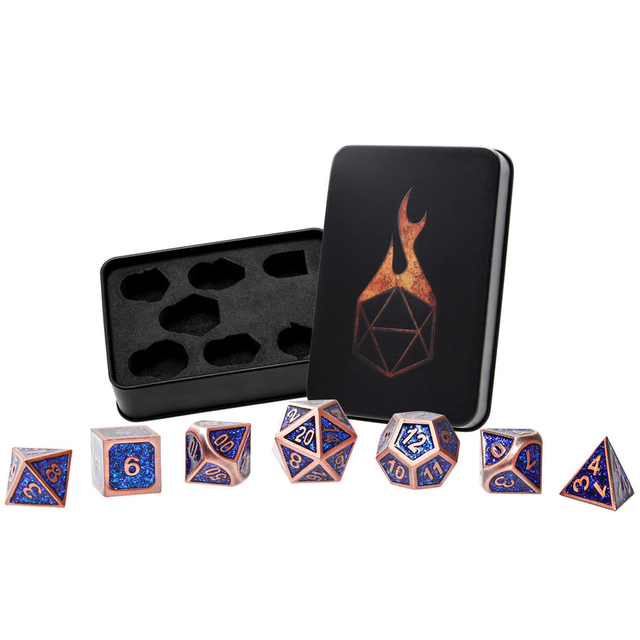 Dice Forged: Poly 7 set Metal & Mica