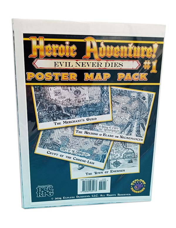 Dungeon Crawl Classics Heroic Adventure!: #1 - Evil Never Dies Poster Map Pack