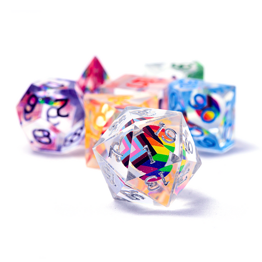 Dice Sirius: Poly 7 Set Dungeons & Dragons Progress Pride