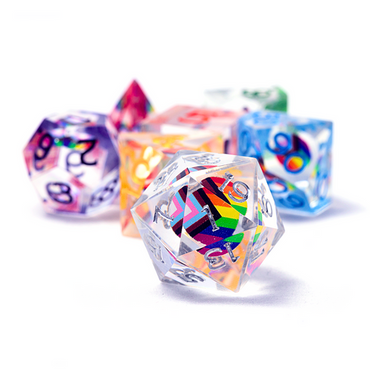 Dice Sirius: Poly 7 Set Dungeons & Dragons Progress Pride