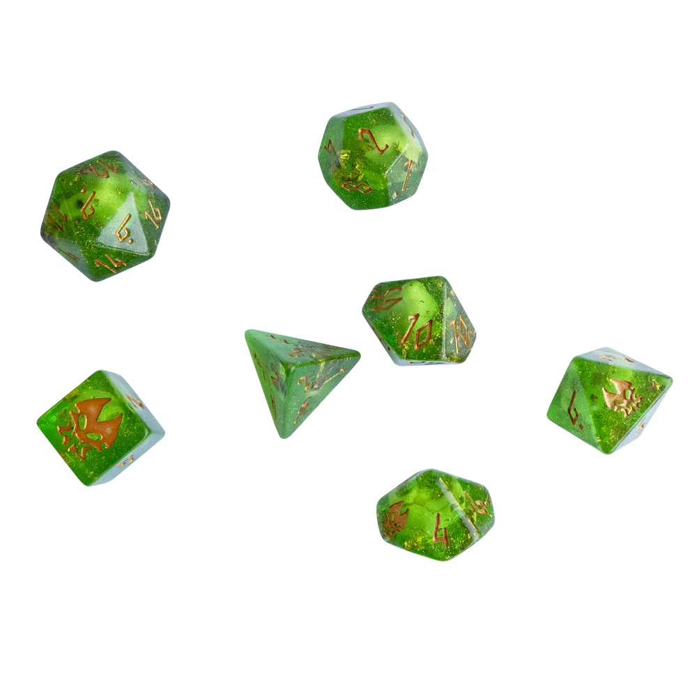 Heliana's Guide to Monster Hunting: Gelatinous Ooze Resin Dice & Heliana Dice Bag
