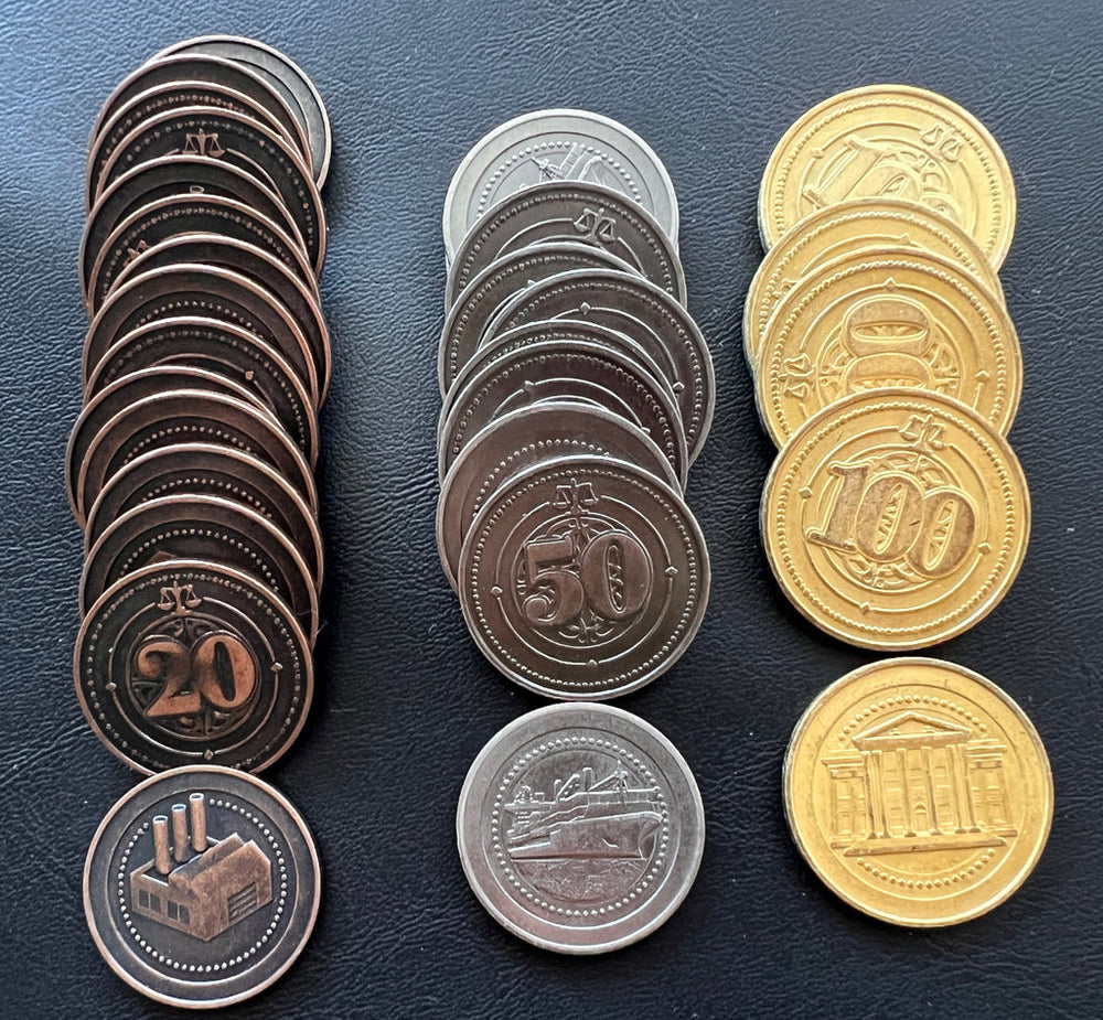 Boardgame Upgrade Mayfair: Metal Coin 50 Set