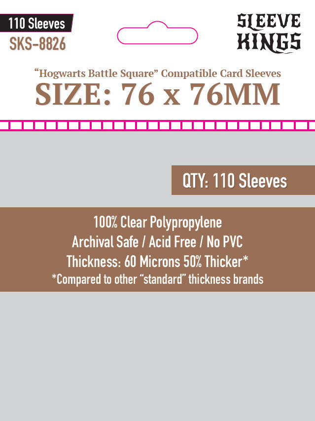 Boardgame Sleeves Sleeve Kings: "Hogwarts Battle Square" 76x76mm