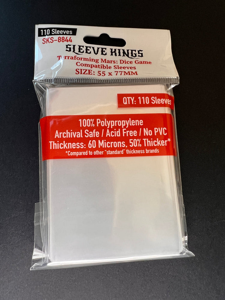 Boardgame Sleeves Sleeve Kings: "Terraforming Mars Dice Game" Compatible Sleeves 55mm 77mm (110)