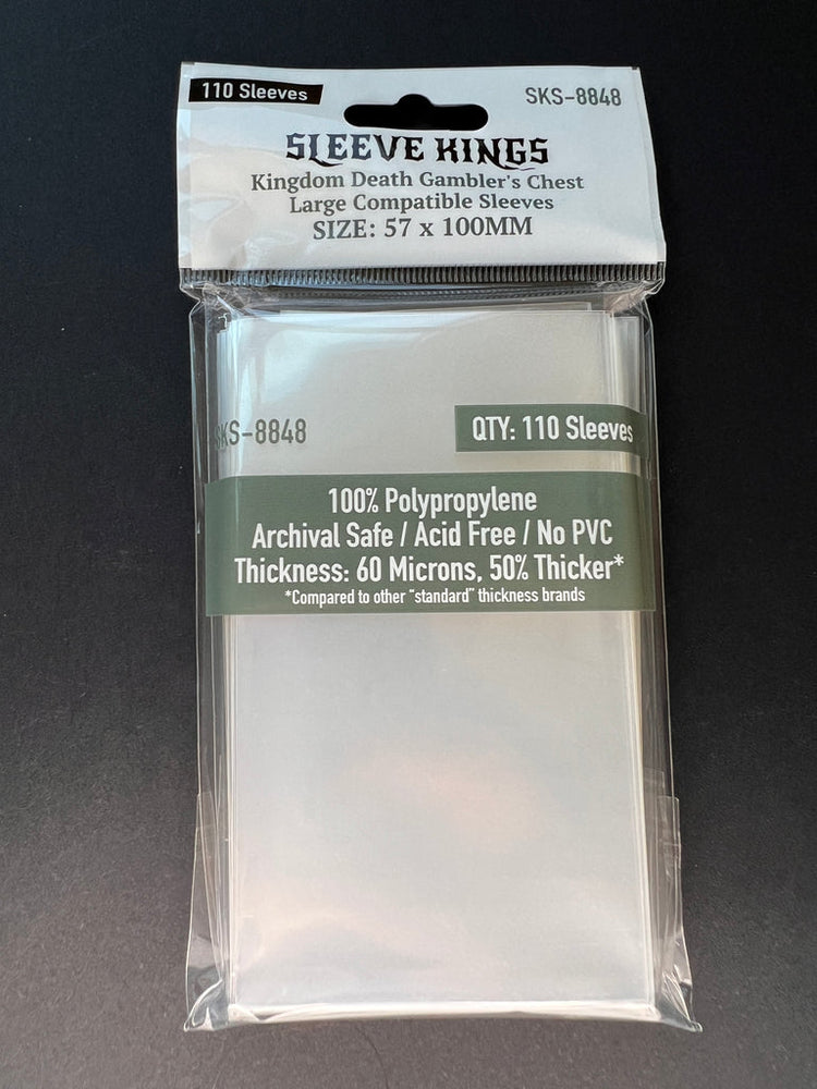 Boardgame Sleeves Sleeve Kings: Kingdom Death Gambler's Chest Large Compatible Sleeves 57mm x 100mm (110)