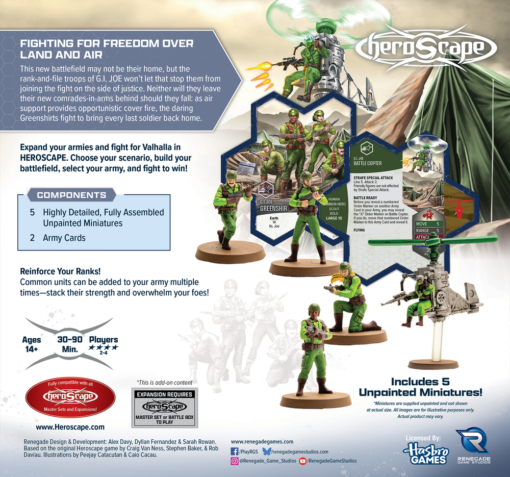 G.I. JOE Heroscape: JOE Greenshirts and Battle Copter Army Expansion