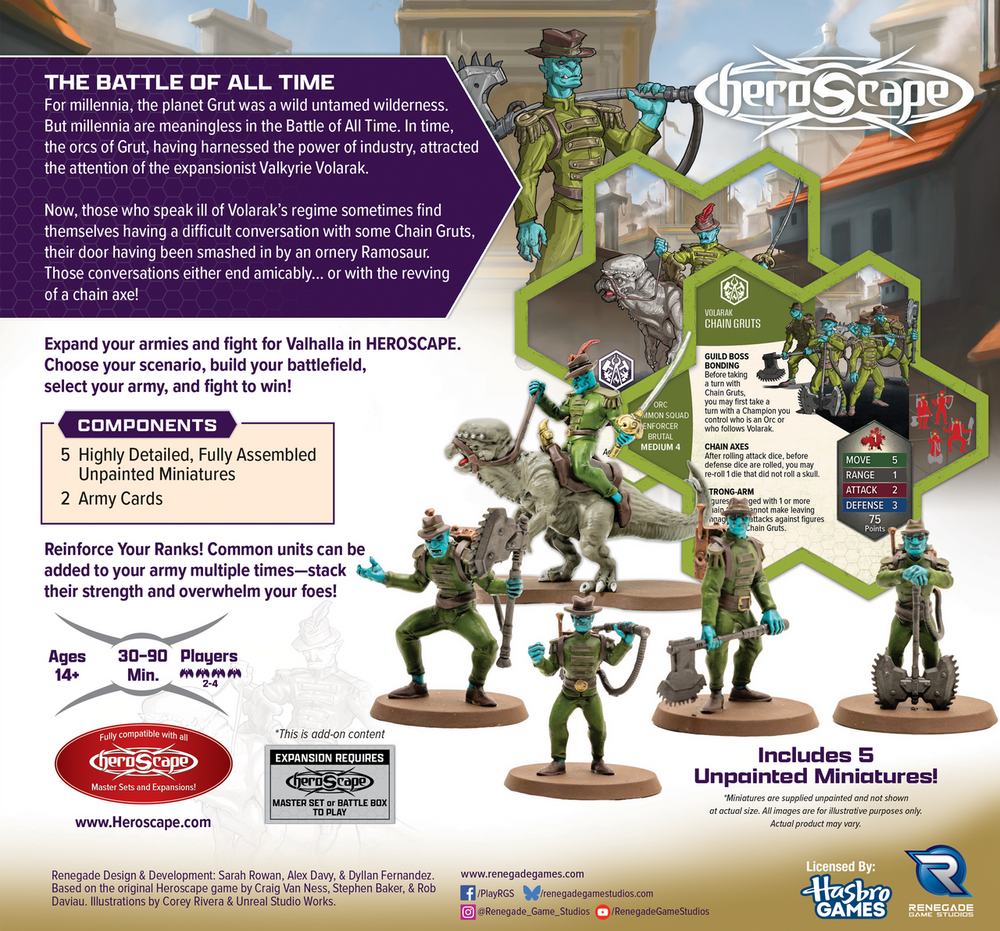 Heroscape: Volarak Chain Gruts and Ramosaur Rider