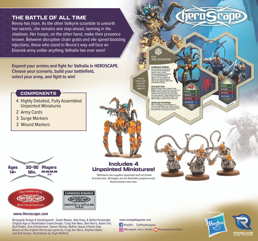 Heroscape: Revna’s Rebuke Iron Lich Viscerot and Necrotech Wraithriders Army