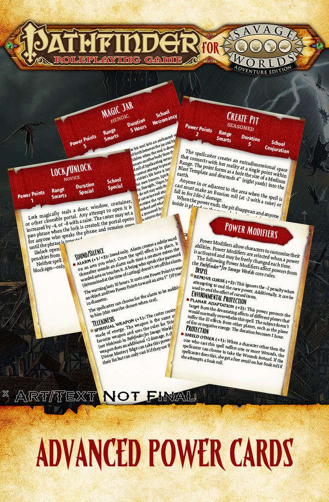 Savage Worlds Pathfinder: Advanced Power Cards