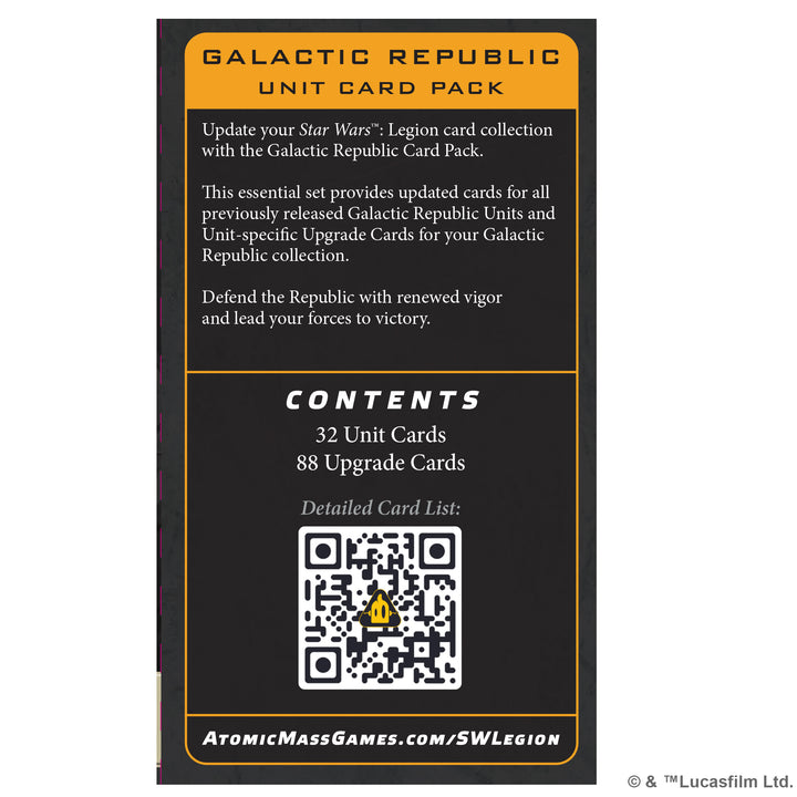 Star Wars Legion: Galactic Republic Command Card Pack