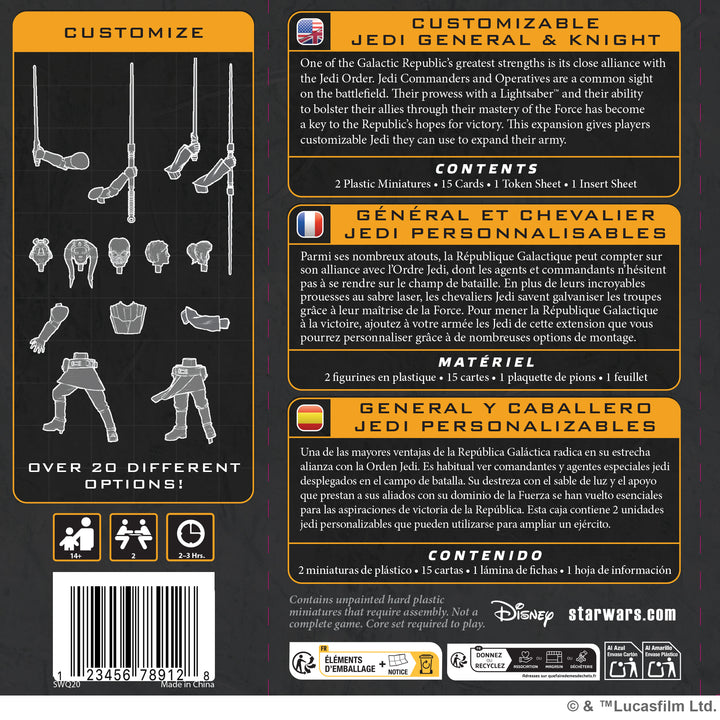 Star Wars Legion: Galactic Republic Customizable Jedi General and Knight