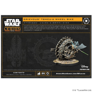 Star Wars Legion: Separatist General Grievous' TSMEU-6 Wheel Bike