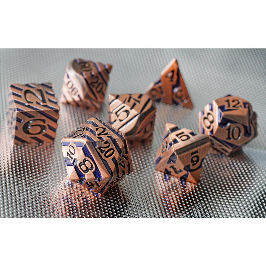 Dice Forged: Poly 7 set Metal Banded