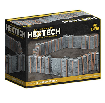 BattleTech Hextech: Trinity City - Fortress Walls (x24) - Grey