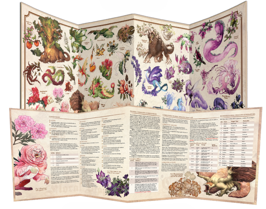 Dungeons & Dragons Hit Point: The Field Guide To Floral Dragons: Gm Screen