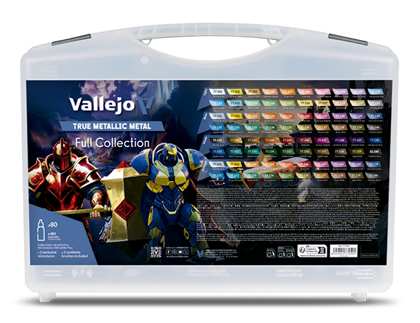 Paint Vallejo True Metallic Metal: Case Full Collection (80 Color Set), 18 ml.