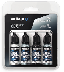 Paint Vallejo Set True Metallic Metal 18 ml set of 4