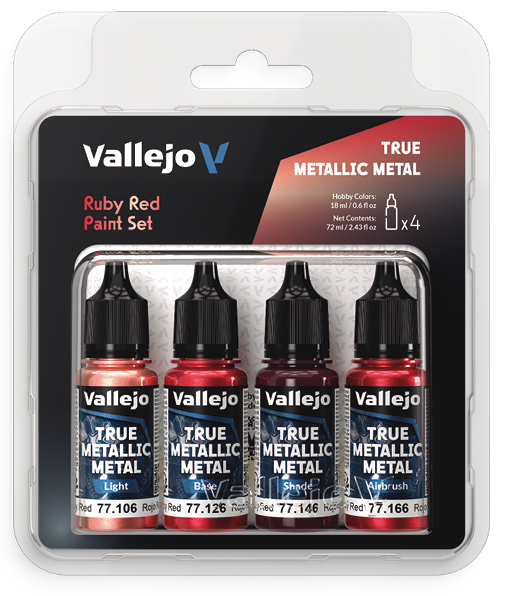 Paint Vallejo Set True Metallic Metal 18 ml set of 4
