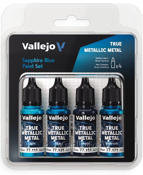 Paint Vallejo Set True Metallic Metal 18 ml set of 4