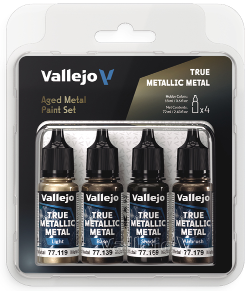 Paint Vallejo Set True Metallic Metal 18 ml set of 4