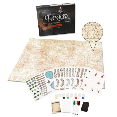 BattleMat Forged: Deluxe Skirmish Edition 26" x 22" Dry Erase w/Grid and Hex Map Pattern