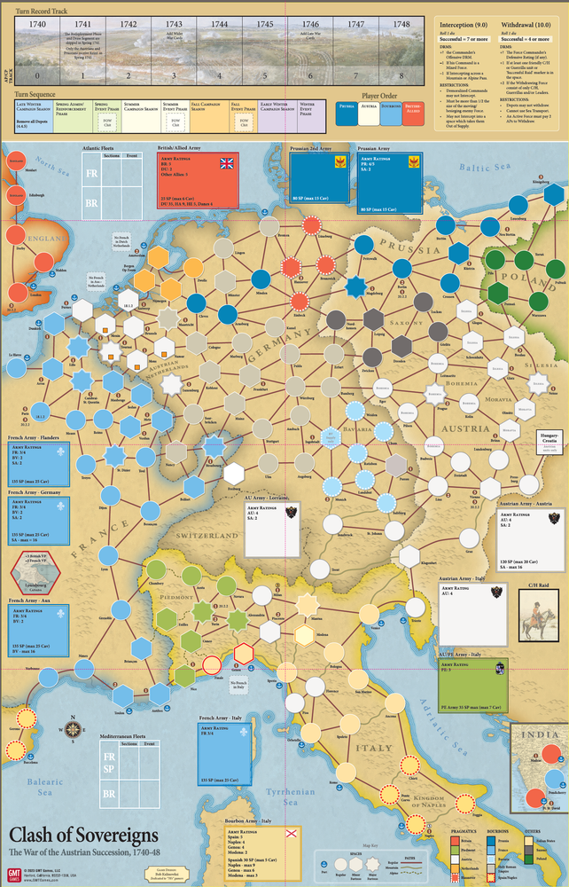 Clash of Sovereigns 2-sided Mounted Map