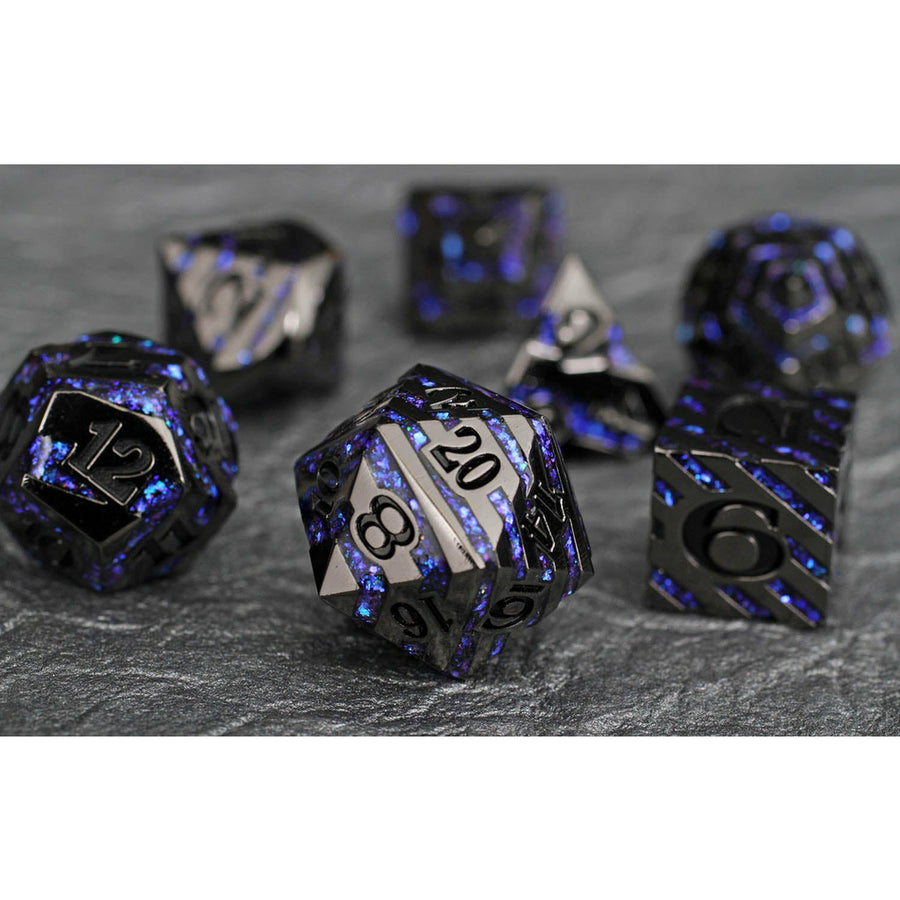 Dice Forged: Poly 7 set Metal Banded