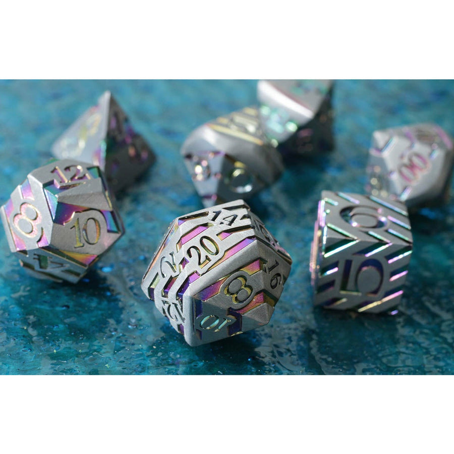 Dice Forged: Poly 7 set Metal Banded