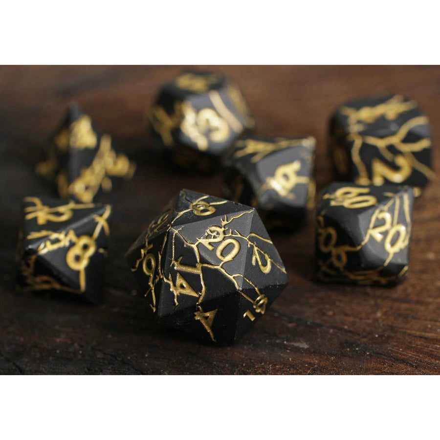 Dice Forged: Poly 7 set Metal Cracked