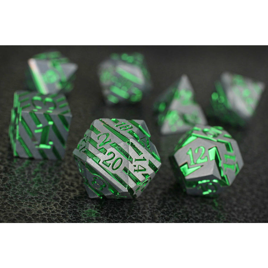 Dice Forged: Poly 7 set Metal Banded